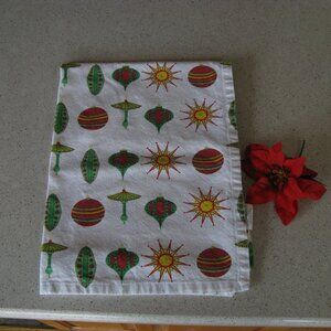 Crate & Barrel Christmas Ornaments Kitchen Towel